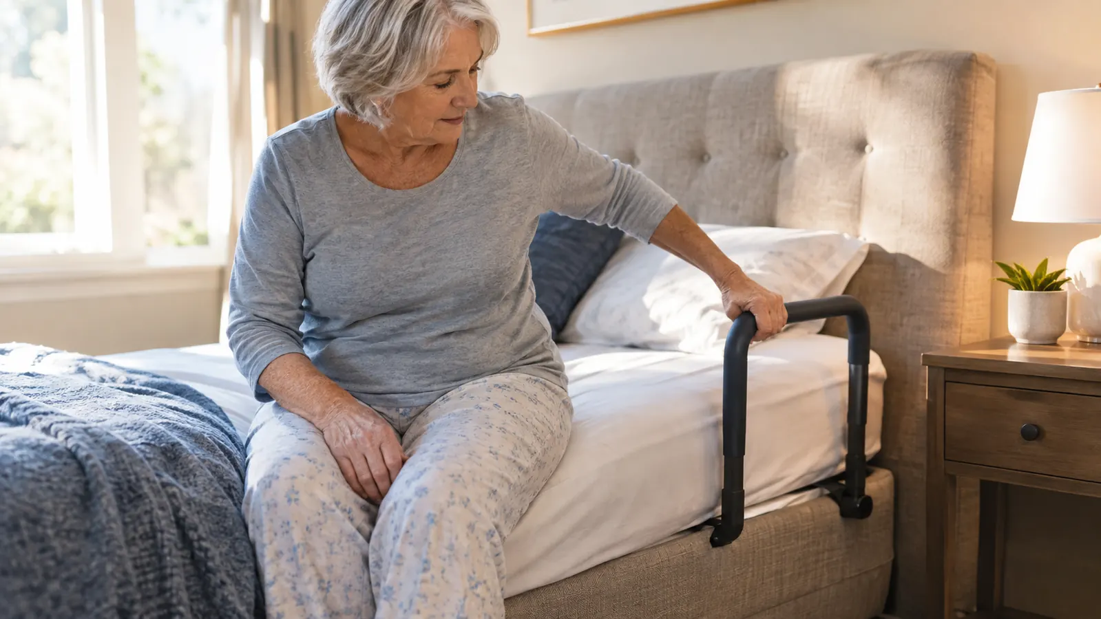 How to Get Out of Bed Easier With Stiff Joints Using a Bed Rail